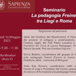 Registrazione seminario sulla Pedagogia Freinet tra Liegi e Roma